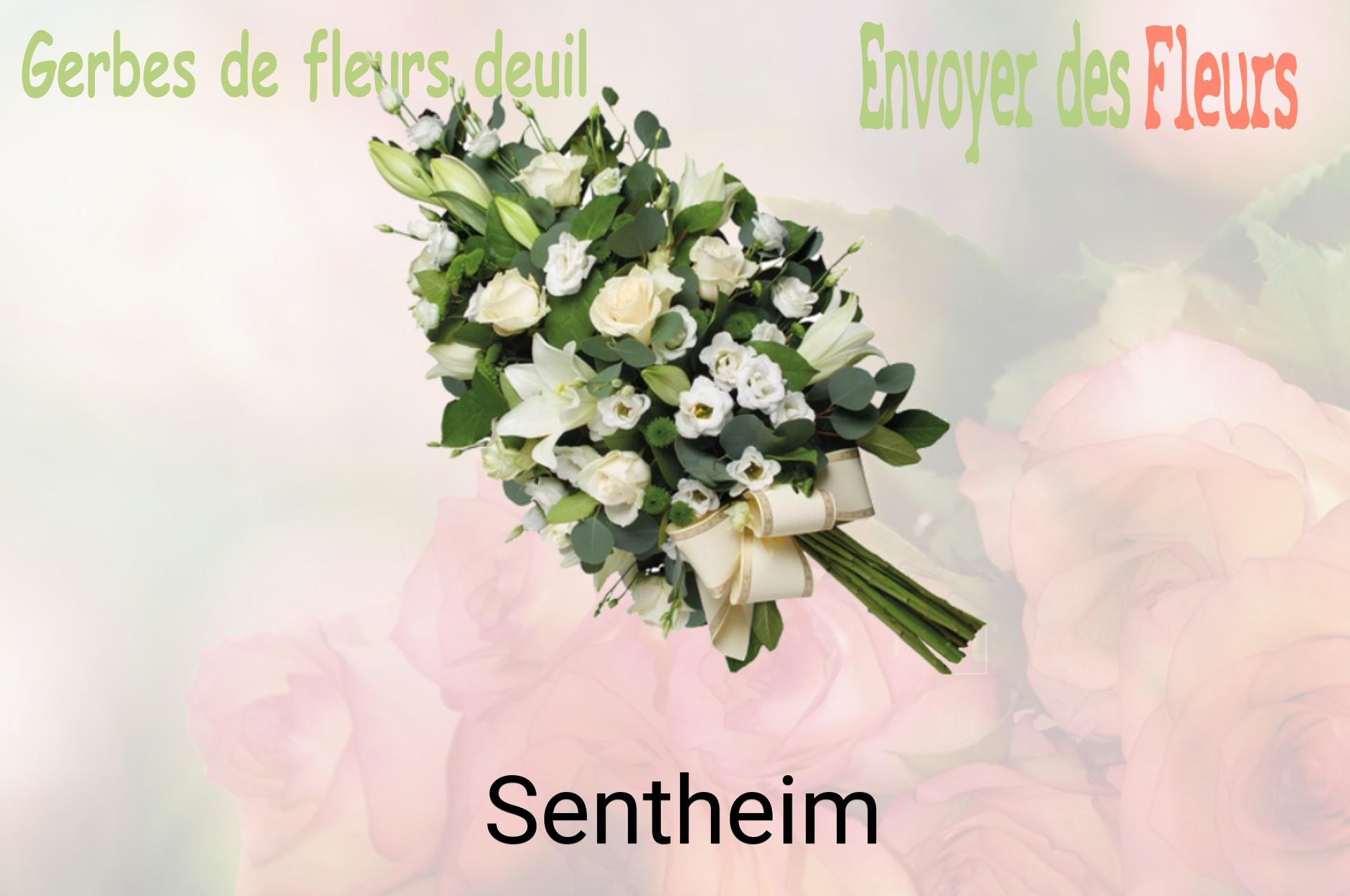 Gerbe de fleurs de deuil livrée à Sentheim